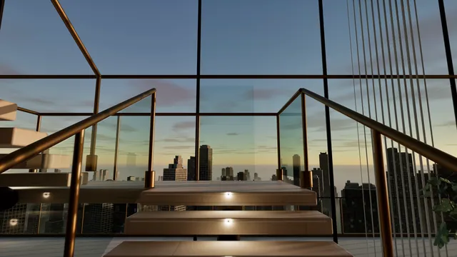 העיר מבעד לזכוכית של הפנטהאוז, רינדור Unreal Engine